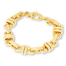 Soave Oro 14K Yellow Gold Electroform Status Link Bracelet