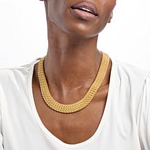 Soave Oro 14K Yellow Gold Electroform Textured Weave Necklace