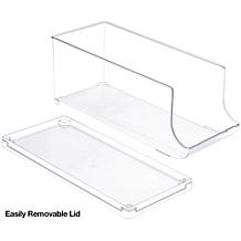 Sobus 2-pack Stackable Clear Plastic Soda Can Organizer with Lids