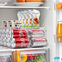 Sobus 2-pack Stackable Clear Plastic Soda Can Organizer with Lids