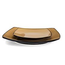 Soho Lounge 16pc Dinnerware, Taupe Square Shape Service for 4