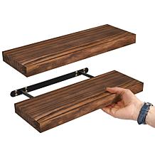 Solid Pine Wood Floating Shelves 2-Pack 16"W x 5.5"L