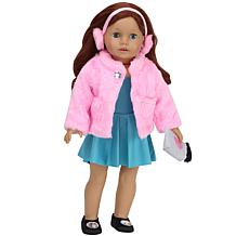 Sophia's by Teamson Kids Fur Coat and Earmuff Headband for 18" Dolls