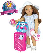 Sophia's by Teamson Kids Hot Pink Travel Suitcase Set for 18" Dolls