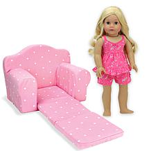 Sophia's by Teamson Kids Polka Dot Pull-Out Chair Bed for 18'' Dolls
