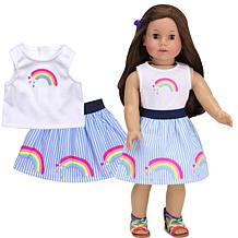Sophia's by Teamson Kids Rainbow Shirt and Skirt Outift for 18" Dolls