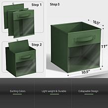Sorbus 11" Foldable Storage Bin 6-pack with Clear Window