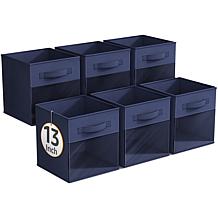Sorbus 13" Foldable Storage Bin 6-pack with Clear Window