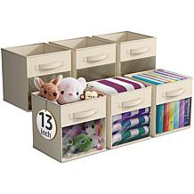 Sorbus 13" Foldable Storage Bin 6-pack with Clear Window