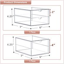 Sorbus 2-pk Makeup Organizer With 3 Drawers
