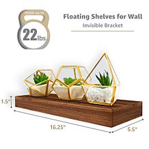 Sorbus 3-Pack Rustic Wood Floating Shelves 16.25"L