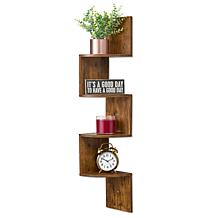 Sorbus 5-Tier Zig Zag Corner Wall Shelf 40" H