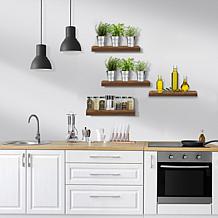 Sorbus Floating Faux Wood Wall Shelves 16.25" x 5.5"