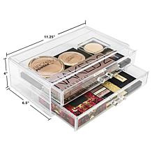 Sorbus Makeup Display Case with 2 Rectangular Drawers - Large