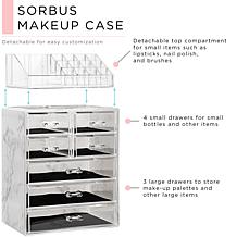 Sorbus Marble 7-Drawer Makeup and Jewelry Storage Case