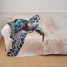 South Street Loft Oversized Sea Turtle Printed Plush Throw