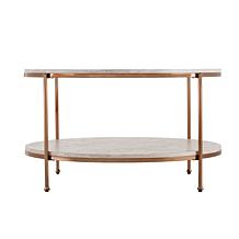 Southern Enterprises Blenheim Round Faux Marble Cocktail - Champagne