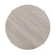 Southern Enterprises Blenheim Round Faux Marble Cocktail - Chrome