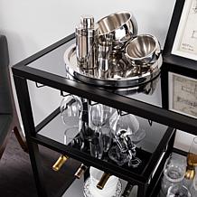 Southern Enterprises Holly&Martin Zephs Bar Cart - Black/Smoked Mirror