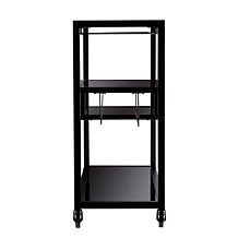 Southern Enterprises Holly&Martin Zephs Bar Cart - Black/Smoked Mirror