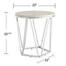 Southern Enterprises Jennly Round Faux Marble Cocktail - Chrome
