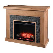 Southern Enterprises Kenova Touch Screen Electric Fireplace Faux Stone