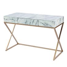Southern Enterprises Largo Faux Marble Writing Desk with Storage