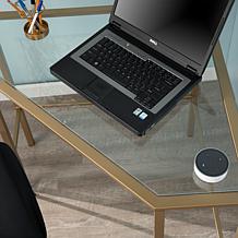 Southern Enterprises Linklater Metal/Glass Corner Desk - Gold