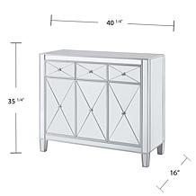 Southern Enterprises Mirage 3-Door Mirrored Cabinet