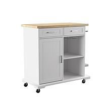 Southern Enterprises Neelana Rolling Kitchen Island with Storage