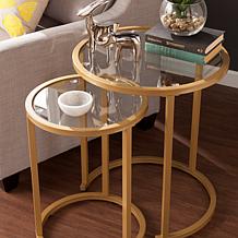Southern Enterprises Opalyn 2-Piece Nesting Side Table Set - Gold