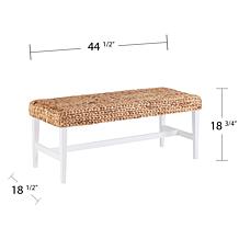 Southern Enterprises Standerson White Woven Coffee Table Bench
