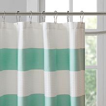 Spa Waffle Shower Curtain with 3M Treatment - Aqua/72"