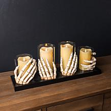 Spooky Lane Skeleton Hand Candle Holder
