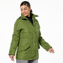 Sporto® Rose Quilted Water-Resistant Anorak Coat