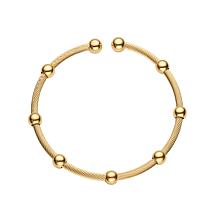 SStately Steel Stainless Steel Ball Wire Cuff Bangle Bracelet