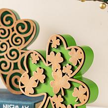 St. Patrick's Wooden Shamrock Table Decor 2-piece Set