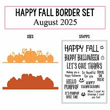 Stamps of Life Happy Fall Border Stamp and Die Set