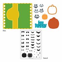 Stamps of Life Pumpkin Flip-It Interactive A2 Card and Stencil Set