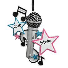 Stars, Music Notes, And Microphone Personalized Ornament