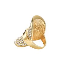 Stately Steel Covered Curvy Shape CZ Ring