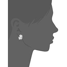 Stately Steel Cubic Zirconia Sandy Huggie Earrings