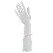 Stately Steel CZ and Opal Evil Eye Ball Chain Stretch Bracelet