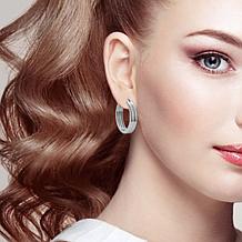 Stately Steel Double-Hoop Earrings