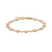 Stately Steel Enamel Evil Eye Chain Bracelet