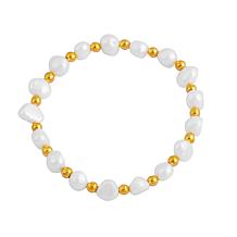 Stately Steel Fresh Water Pearls Bracelet