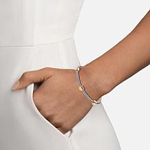 Stately Steel Heart Charms Wire Bangle
