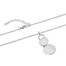Stately Steel Marble Stacked Circles Pendant-Necklace and Earring Set