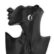 Stately Steel Medium Wide Huggie Hoop Earrings