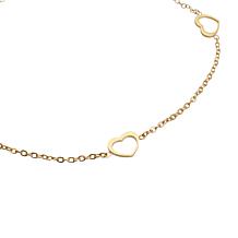 Stately Steel Open Heart Ankle Bracelet